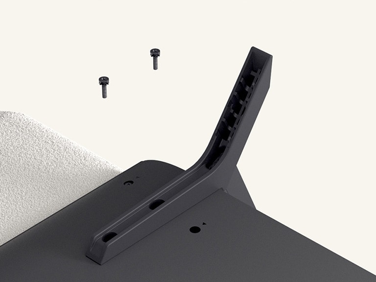 Installationsvideo zur Montage des Standfußes für den LG QNED80 AI 4K Smart TV Fernseher.